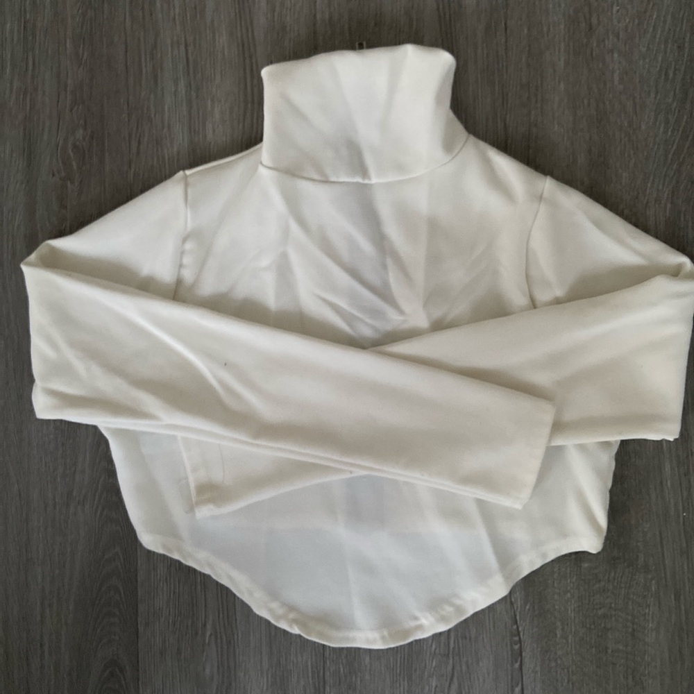PrettyLittleThing cream cropped turtleneck
